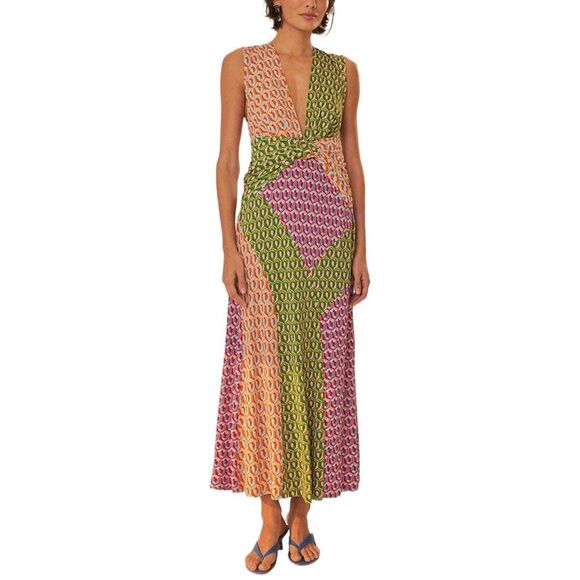 FARM Rio Dresses & Skirts - Farm Rio Womens  Cashew Mix Knot Maxi Dress